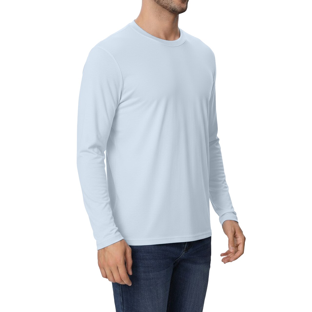 Zfeel ZF912 Long Sleeve Active Shirt for Arts & Crafts – UPF 50, Light Blue, 3-Pack